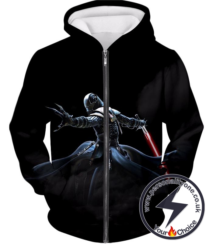 Star Wars Sith Lord Darth Starkiller Cool Action Black Zip Up Hoodie